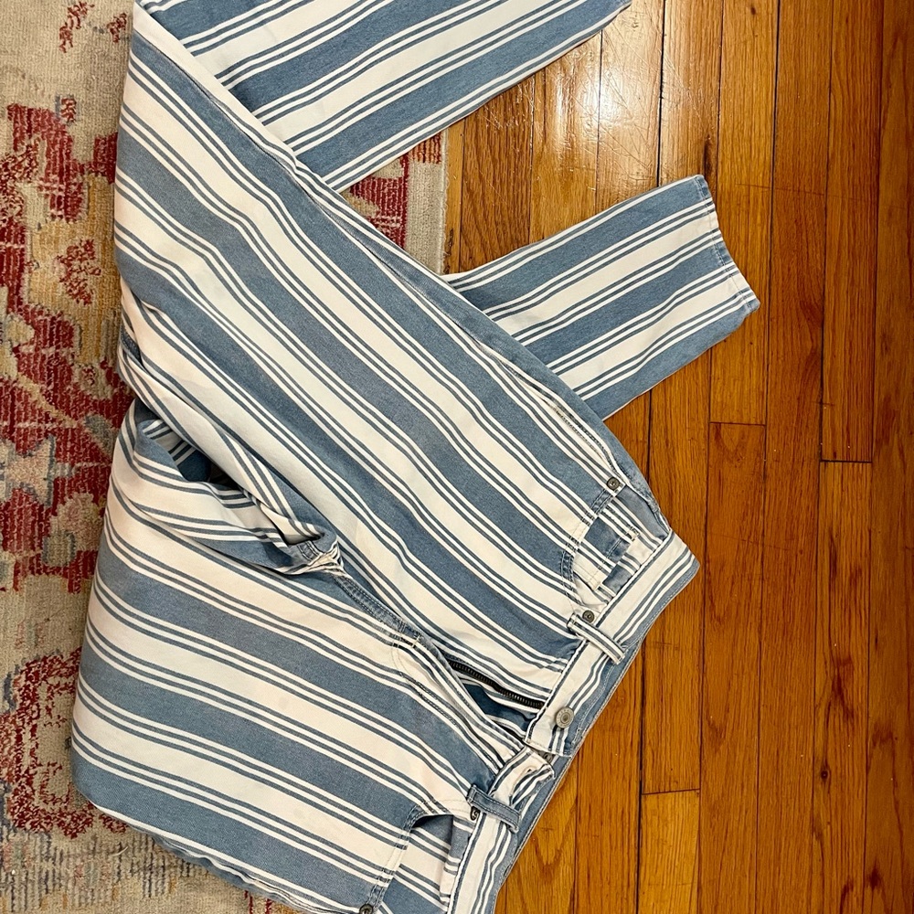 American eagle straight striped denim